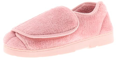 Dr Keller Womens Extra Wide Opening Slippers Wide Fit Orthopaedic Diabetic Ladies House Shoes (Pink, UK Footwear Size System, Adult, Women, Numeric, Medium, 4)