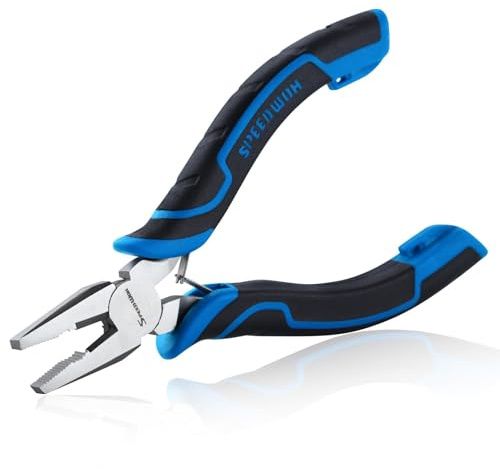 SPEEDWOX Mini alicates combinados para hacer joyas, mecánicos de automóviles, electricistas y artesanos, azul y negro, acero al carbono, garantía limitada
