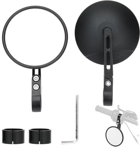 CNC Motorrad Spiegel E24 Geprüft,360° Drehbar,Universal Motorradspiegel,Runde Lenkerendenspiegel mit Motorrad Street Bike Scooter Moped Fahrrad(2pcs)