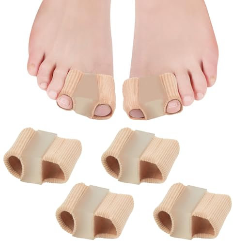 Leikedun 4 Stück Zehenspreizer Hallux Valgus, Silikon Großzehenabstandshalter mit 2 Schlaufen, Toe Separator für Hallux Valgus Korrektur Frauen und Männer