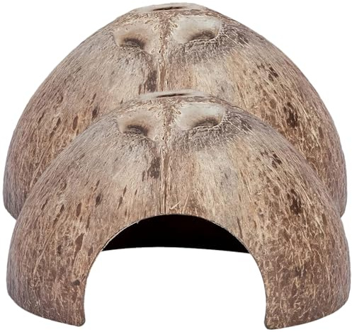 Beaupretty Escondites Resistentes Delicados Forma Reptiles en para de Cáscara Desgaste Natural al 2 Piezas y para Terrarios Cajas de Geckos y Lagartos