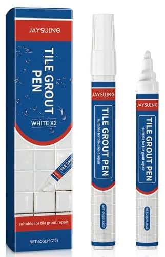 2 * 25 Pennarello Fughe Piastrelle Bianco,Penna Per Riparare Fughe E Giunti,Pennarello Per Fughe Bagno Cucina Pavimenti,Punta Fine Per Ritocco Tra Piastrelle,Per Pareti Doccia Battiscopa Lavanderia