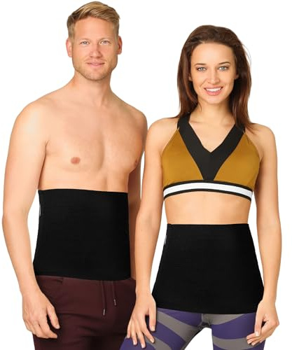BeFit24 Unisex Merino & Bomull Njurvärmare – Rygg- & Njurbälte för Dam & Herr – Värmande, Andningsbar, Svart
