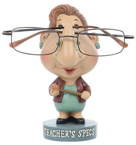 Novelty Reading Glasses Holder Lady Teachers Specs Stand Figure Hand Painted Resin Statue Sunglasses