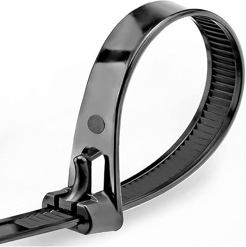 Oksdown Kabelbinder wiederverschließbar Schwarz 300 mm × 7,6 mm 100 Stück UV-Beständig Stark Groß Nylon Kunststoff wiederverwendbar Set
