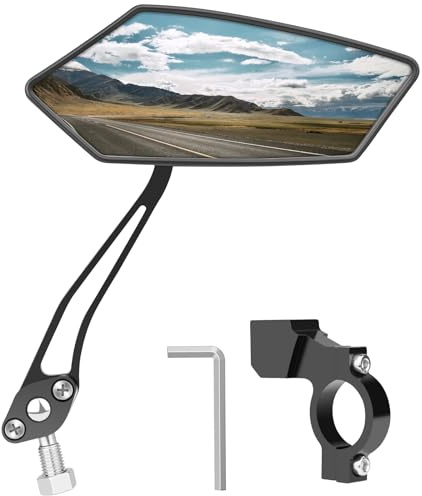 Bike Mirror, [Right 1PC] Diyife HD Wide Angle Large Bicycle Rear View Mirror, 360°Adjustable Explosion-Proof Bicycle Mirrors for Handlebar 22-25mm, Shockproof for Mountain Road Bike Scooter Motocycle