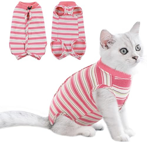 CITÉTOILE Body para Gatos Después de la Cirugía, Ropa Postoperatoria para Gatos para Heridas Abdominales, Traje de Recuperación, Ropa Después de la Cirugía, Rosa, S