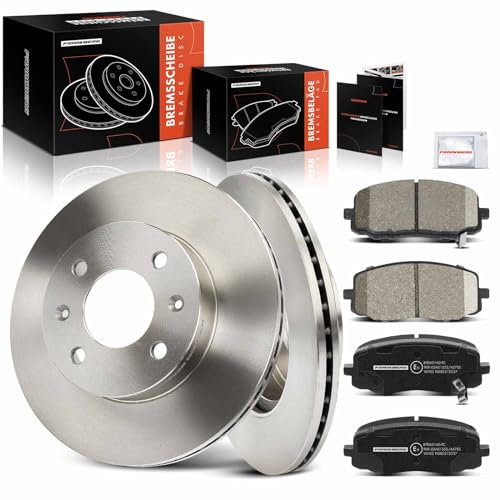 Frankberg 2x Bremsscheiben + 4x Bremsbeläge Mit bremsenschmiermittel Vorderachse Kompatibel mit i10 PA 2008-2013 Picanto SA 2004-2011 Replace# 517120X500 581010XA10