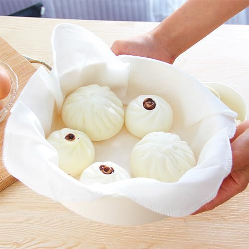 OHYER 8 Stück Dampftuch für die Küche Baumwolle Dampfer Tuch Dim Sum Dampfer Matte Wiederverwendbare Antihaft-Dampfmatte für Bambusdämpfer Leicht zu reinigen Für Steamer Dim Sum gedämpfte (8)