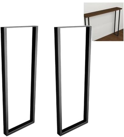 Amig - Juego de 2 Patas para Mesas de Recibidor o Entrada - Set de Patas para Mesa de Estilo Industrial - Material: Acero - 800 x 300 x 40 mm - Resistencia y Durabilidad - Acabado en Negro Mate