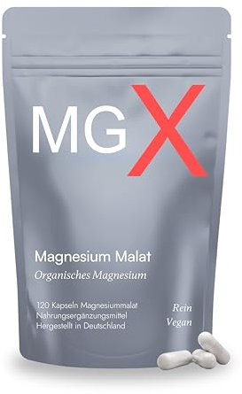 MGX® Magnesium Malat Kapsel Nachfüllpack [2250mg] - hochdosierte Magnesium Malate Kapseln (Chelat über 500mg, 600 mg, 1000 mg) Magnesiummalat ohne Tabletten Zusatzstoffe