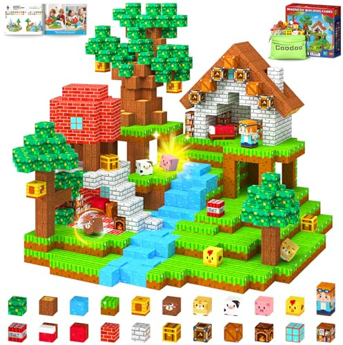 Coodoo Magnetic Blocks, Magnet Tiles Building Blocks STEM Montessori Toddler Kids Toys for Boys Girls Ages 3+, Educational Construction Outdoor Toys, Classroom Must Have Learning Sensory Gifts