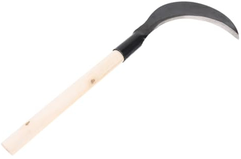 UPKOCH Guadaña De Mano para Jardinería Mango Largo De Acero Al Manganeso, Cuchillo para Césped Resistente para Deshierbar y Cortar Hierba Jardín