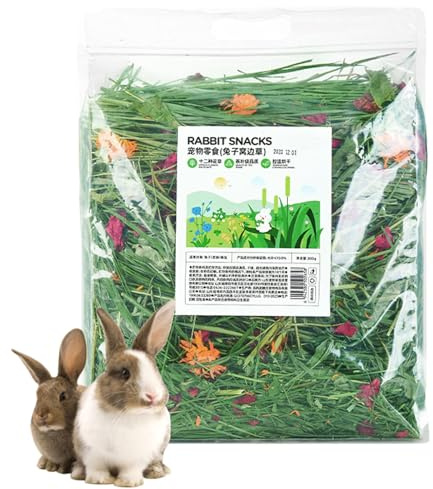 Hierba Timothy - Alimento de heno para Conejos de 30 x 30 cm, Secado Natural | Alimento para Mascotas con fácil de Limpiar, lecho de heno de Hierba Natural para jerbos, Chinchillas, hámsters, co