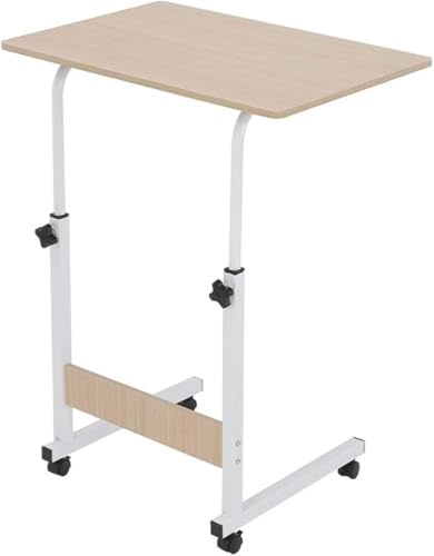 GREENSAPPIREHeight Adjustable Mobile Laptop Table with Wheels Metal Frame | Portable height adjustable workstation with metal frame and rolling castors, overbed laptop table for bedor working, reading