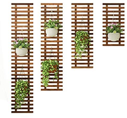 Flottant Plante Étagères Balcon Mural en Bois Pot de Fleur Charnu Supporter Radis Vert Mur d'escalade Jardin Plante Cintre Intérieur Décoration,29 x 60cm
