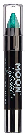 Iridescent Glitter Paint Stick/Body Crayon makeup for the Face & Body by Moon Glitter - 3.5g - Green