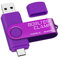 Type C USB Stick 64GB, BorlterClamp 2 in 1 OTG Speicherstick USB 3.0 Doppelanschluss USB C Flash-Laufwerk für Android Smartphone Samsung S10/S9/S8, Huawei, Tablets und Computer (Lila)