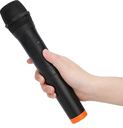 Lazmin112 Micrófono inalámbrico VHF de Mano Universal Profesional, micrófono de recepción USB de plástico ABS Negro, 50 Metros de Distancia de recepción, para canto de Karaoke, discursos