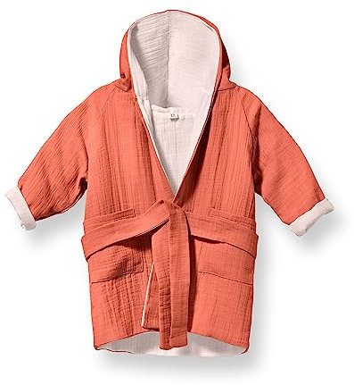 Mababu Bademantel Kinder mit Kapuze 3-4 Jahre | 100% Bio-Baumwolle GOTS Zertifiziert | Bademantel Baby I Premium Musselin Kinderbademantel für Mädchen & Jungen | Maschinenwaschbar & Trocknergeeignet |
