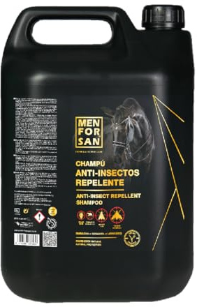 MENFORSAN Champú Anti-Insectos Repelente para Caballos, 5L | con Margosa, geraniol y lavandino | Bio, 100% Natural | Eficiente contra Moscas y Tabanos