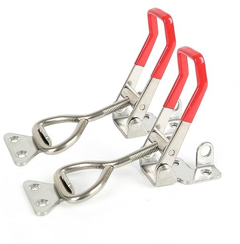 Frunimall Lot de 2 colliers de serrage en acier inoxydable - Fermeture latérale réglable - Serrure à levier avec trou de serrure - 150-170 mm