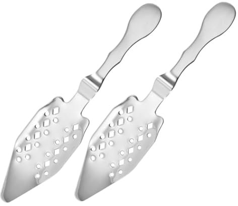 OUNONA 2pcs Stainless Absinthe Spoons Bar Serving Spoons Hollow Absinthe Dripper Home Filter for Wormwood Liqueur