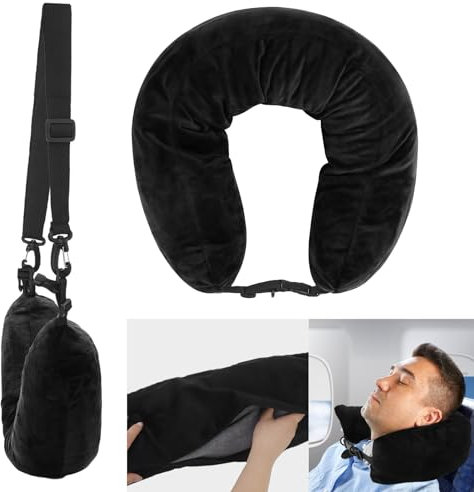 Erzekrim Befüllbares Nackenkissen Stopfbares Reisekissen Plüschiges Schlauchförmiges Reisekissen U-förmiges Multifunktionales Nackenkissen Bezug für Reisen mit Dem Auto Oder Flug Kein Füllstoff (A)