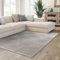 Interiyou Teppich Wohnzimmer Cannes - 240x340 cm Grau - Für Schlafzimmer, Esszimmer, Kinderzimmer - Kurzflorteppich skandinavisches Boho Muster - Hoch-Tief Effekt - Flach mit Geometrischem Muster
