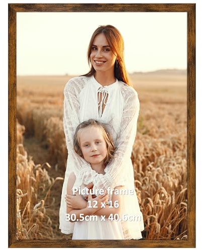 Giftgarden Rustic Braun bildram 30 x 40 cm, enkel stor affischram för 40 x 30 cm foton och bilder – endast för horisontell eller vertikal väggmontering