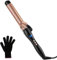 LXMTOU Curling Tongs 32mm Large Barrel Curling Tong Big Curls for Long Hair Medium Length Hair Thick Curling Iron with Glove 100°C-230°C Adjustable Temperature Auto-Off Gold