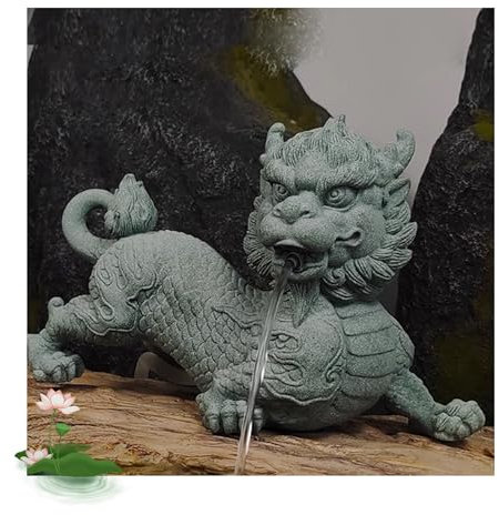 Animal Pond spitters for small ponds, pool fountain spitter with Hose, pool fountains for above ground pools, fish tank automatic circulation water landscaping ornaments, Garden Decor for Koi pond(32*
