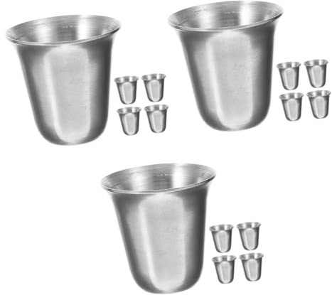 MAGICLULU 3 Ensembles Vaisselle Sacrée Tasse À Café Coupe Sacrée Tasse À Cocktail Coupe Catholique Calice De Boisson Coupe À Vin Tasses À Eau Gobelet Acier Inoxydable Silver 5 Pièces * 3