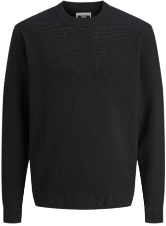 JACK & JONES Jcotier Knit Crew Neck, Noir, M Homme