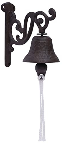 Gusseisen hängende Schiffsglocke Kapitänsglocke Rustikale Schwarze kann in Cafés Restaurants Schulen Hauseingängen Bars Gärten 13.5 * 13.5CM
