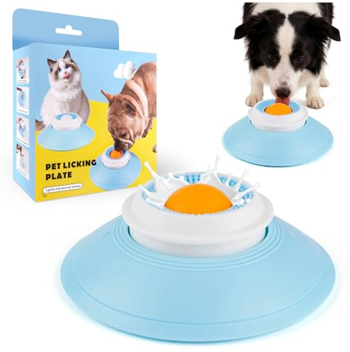 Lick Bowl for Dogs Cats, Licksphere for Dogs, Liquid Food Slow Feeder Lick Sphere, Dog Licks Roll Ball, Non-Slip Licking Bowl to Keep Them for All Dog and Cat