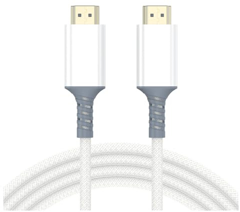 El Cable De Datos De Alta Velocidad HDMI 2.1 Blanco De 8K HDMI For Monitores, Televisores Y Proyectores Admite 8K A 60 Hz(1m)
