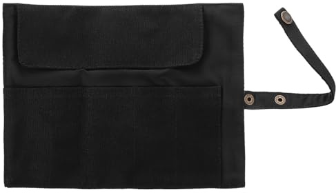 WHAMVOX Bolsa Organizadora de Correas y Relojes en Lona Negra, Estuche Enrollable Diseño Espacio-Ahorro y Capacidad para Cinco Relojes, Adecuado para Viajes