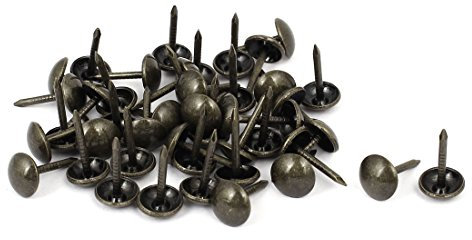 sourcing map Clou Tapissier 8mm x 15mm Rond Tête Ameublement Clou Bronzé 45pcs