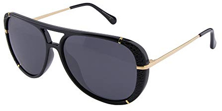 ActiveSol DIONE | Gafas de sol polarizadas señora | Gafas de piloto glamour estilo retro: grandes | polarizadas | Protección UV del 100% | Sol y playa | 26 g (Negro-dorado)