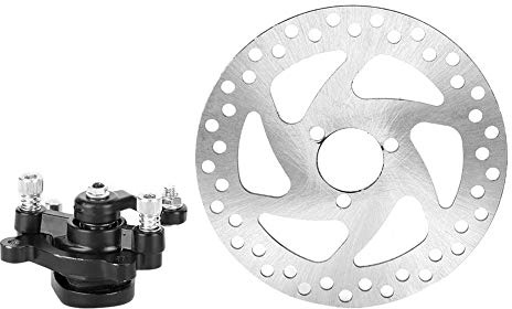 EVGATSAUTO Disc Brake Disc, 140mm Aluminum Alloy Mini Scooter Rear Disc Brake Set Brake Discs + Caliper Fit for Mini Gas or Electric Kart, ATV, Four-wheel Mini Scooter, SUVs. (Aluminum Alloy Silver