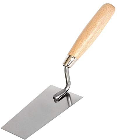 Toolty Truelle seau en acier inoxydable - 130 mm - Poignée en bois - Pour grattage : moteur, ciment, plâtre, maçonnerie, briques - TLTY-0200