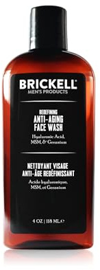 Brickell Men's Redefining Anti-Aging Face Wash For Men, Natural and Organic, Foaming Gel Face Wash Firms & Plumps Skin to Reduce Signs of Aging (Scented, 118 ml)