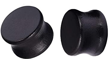 Ayoiow 2 Pièce Ecarteur Bois Oreilles, Noir Tunnel Plug Oreille 6-20MM Ecarteur Oreille Homme