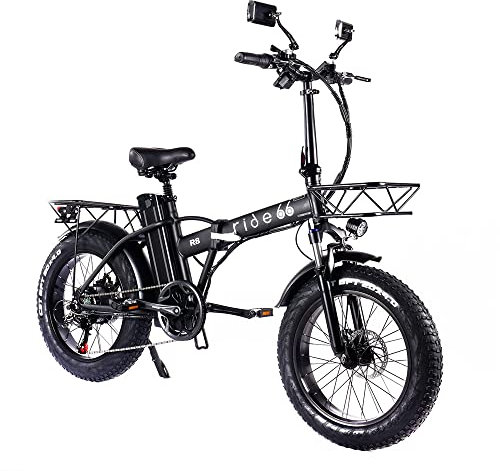 Ride66 R8 Vélo électrique Pliant VTT 20 Pouces Fatbike 15Ah Batterie Autonomie 50km Pour Homme Femme Adulte
