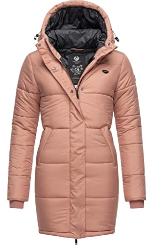 Ragwear Damen Warmer Winter Steppmantel Relive Long Remake Nude Gr. S