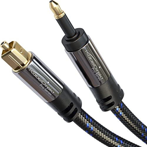 KabelDirekt – Cavo audio ottico Mini-TOSLINK – 2m, intrecciato