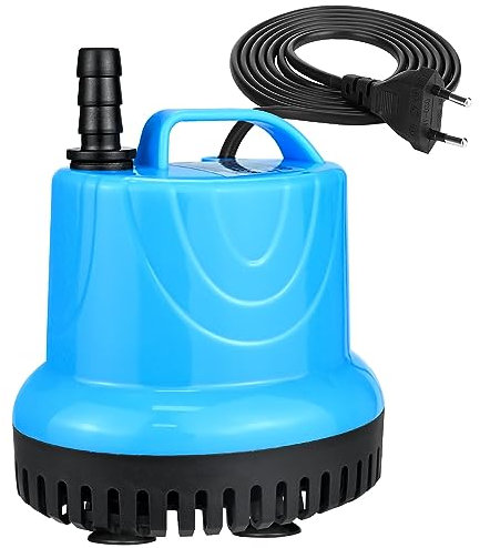 5W 350L/H Mini Wasserpumpe, Aquariumpumpe Springbrunnenpumpe Klein Tauchpumpe, Ultra Leise Aquarium Pumpe Förderpumpe für Teiche, Aquarium, Garten, Brunnen (Blau)
