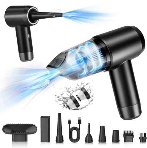 Verdantree Aspirador de Mano Potente 15000PA, Aspiradora sin Cable 3 en 1 Portátil Recargable por USB con Dos Opciones de aspiración, Aspirador para Coche de Kit Limpieza Accesorios para Hogar, Coche