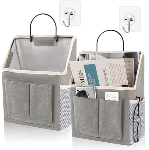 Anuvice 2 organizadores de almacenamiento colgantes, resistente al agua, bolsa de almacenamiento colgante de pared con marco de metal, organizador de puerta con bolsillos para dormitorio, oficina